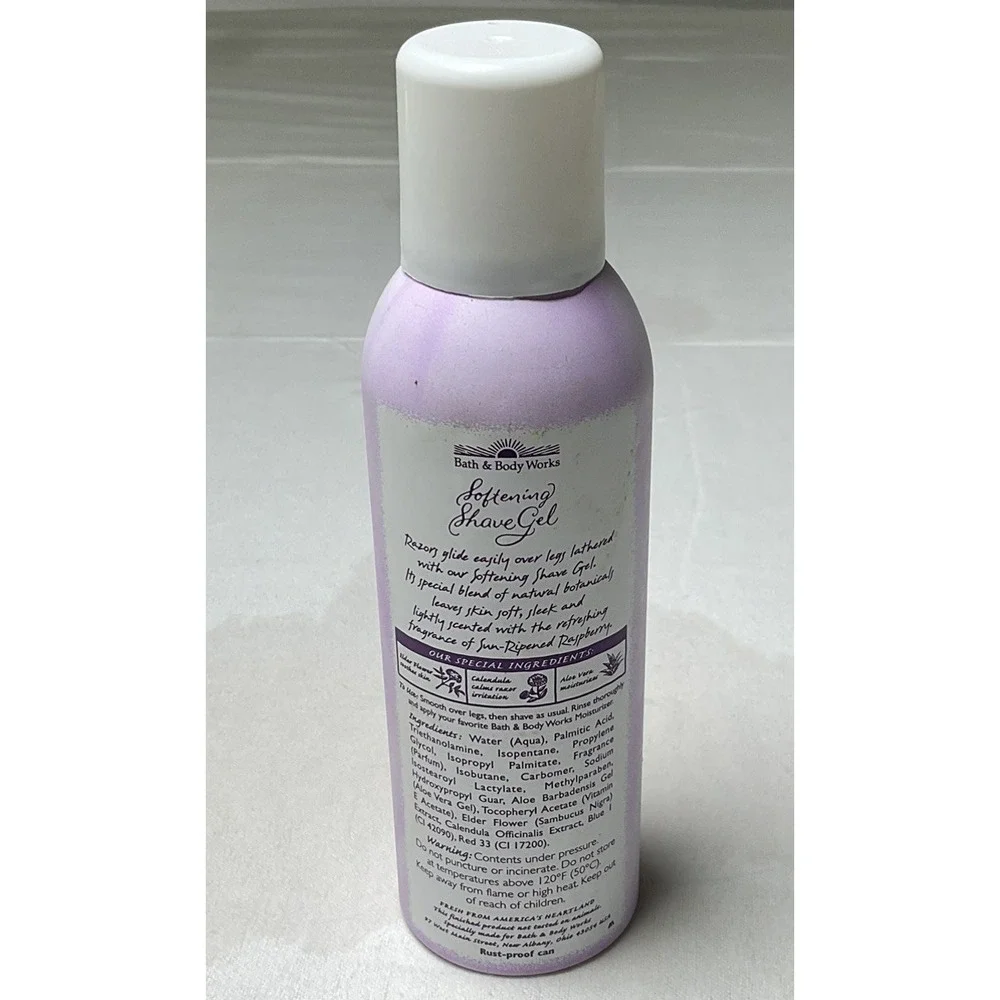 Bath & Body Works Women's Softening Shave Gel Sun-Ripened Raspberry 6.5 oz RARE